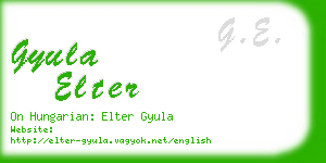 gyula elter business card